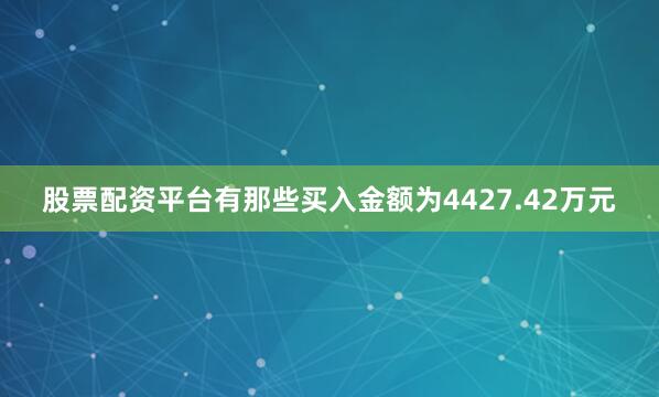 股票配资平台有那些买入金额为4427.42万元